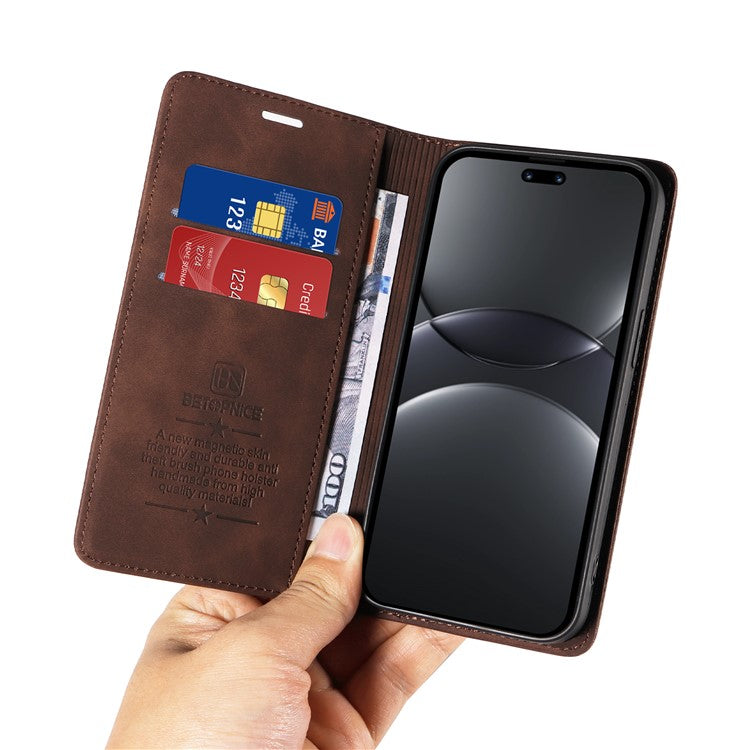 BETOPNICE 003 For Huawei nova 13 Pro 5G Wallet Case Leather Phone Cover with Stand - Brown