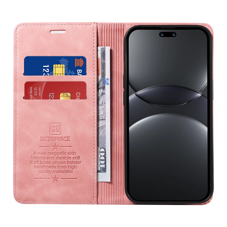 BETOPNICE 003 For Huawei nova 13 Pro 5G Wallet Case Leather Phone Cover with Stand - Pink