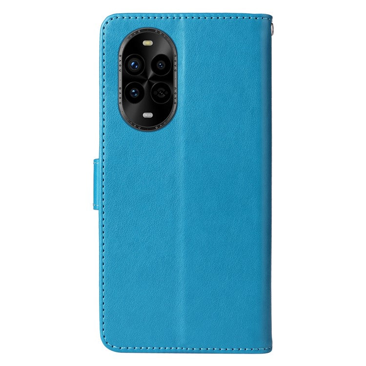 For Huawei nova 13 Pro 5G Leather Case Butterfly Floral Imprint Wallet Stand Cover - Blue