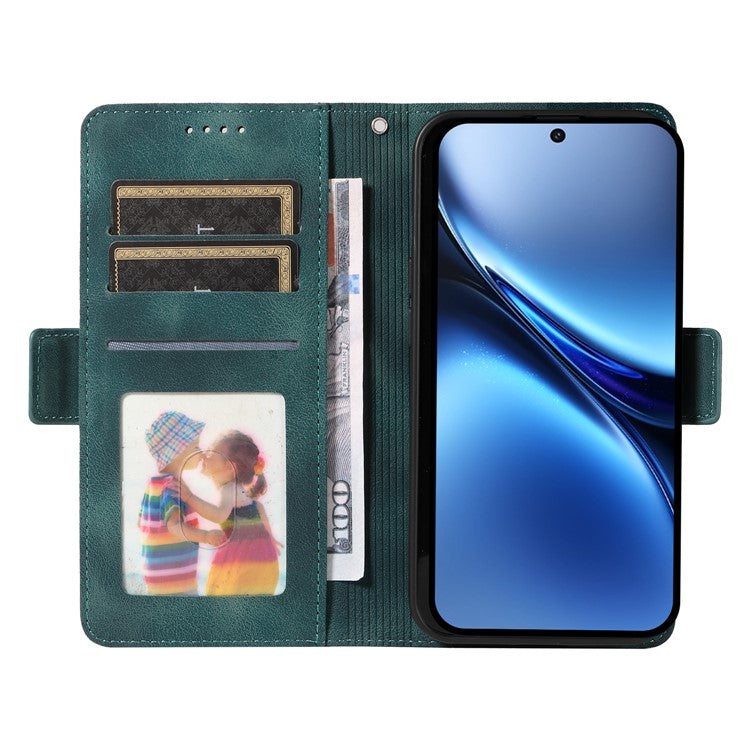 For vivo X200 5G Case PU Leather Phone Cover Rhombus Starry Imprinted - Green