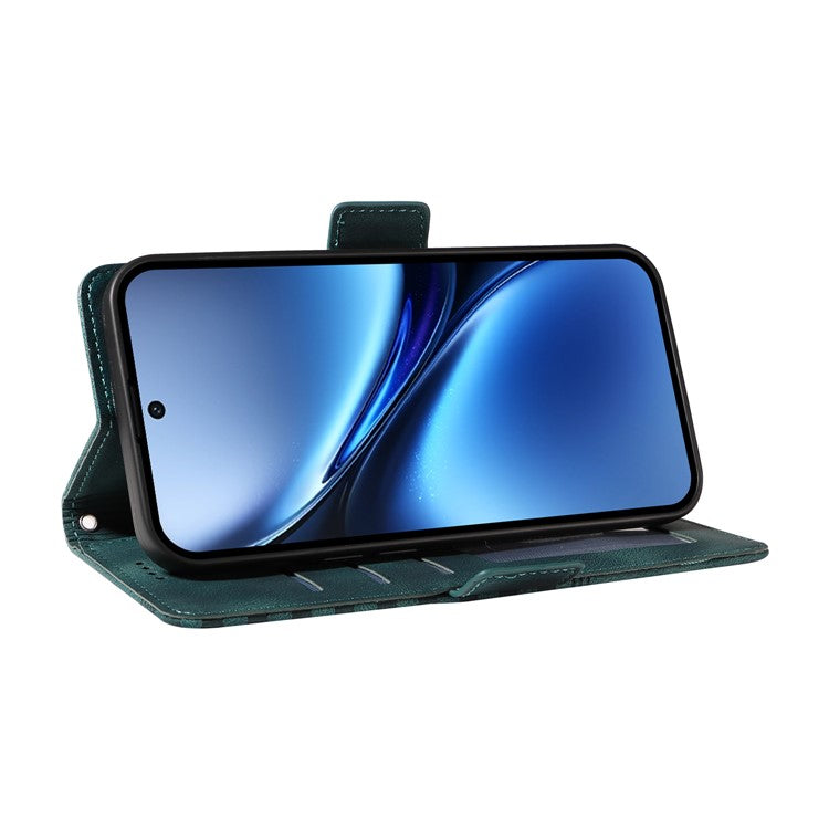 For vivo X200 5G Case PU Leather Phone Cover Rhombus Starry Imprinted - Green