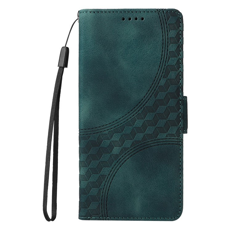 For vivo X200 5G Case PU Leather Phone Cover Rhombus Starry Imprinted - Green