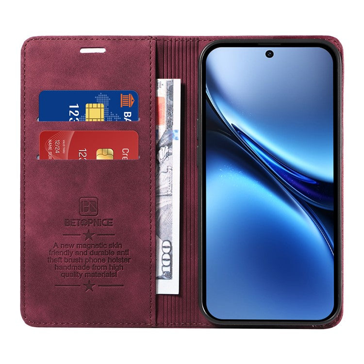 BETOPNICE 003 For vivo X200 5G Wallet Case Leather Phone Cover with Stand - Red