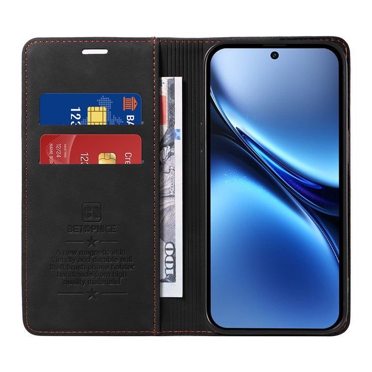 BETOPNICE 003 For vivo X200 5G Wallet Case Leather Phone Cover with Stand - Black