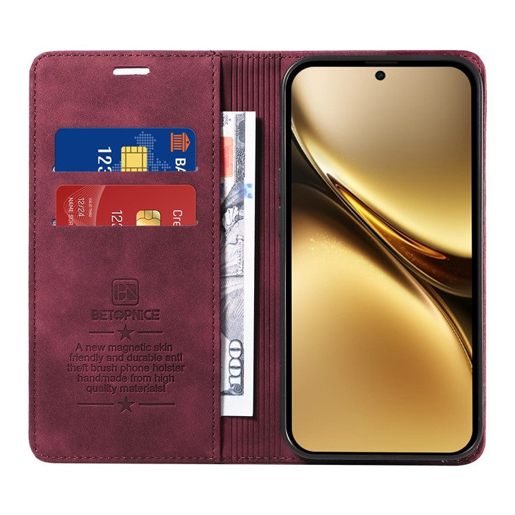 BETOPNICE 003 For vivo X200 Pro 5G Wallet Case Leather Phone Cover with Stand - Red