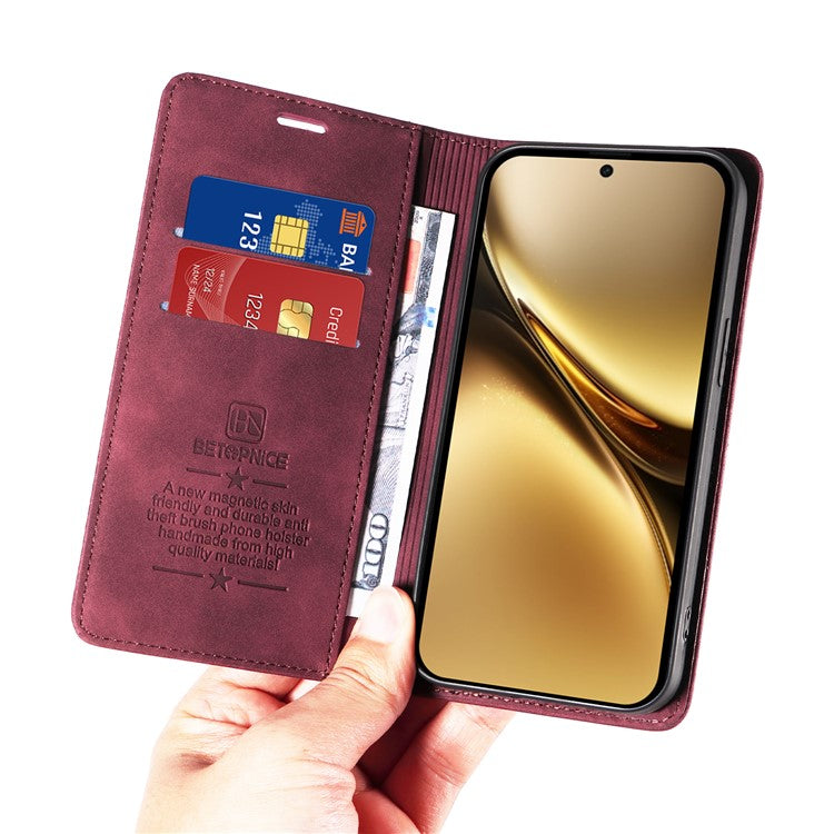 BETOPNICE 003 For vivo X200 Pro 5G Wallet Case Leather Phone Cover with Stand - Red