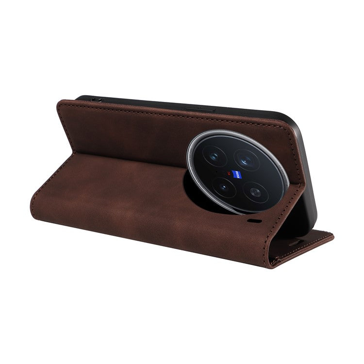 BETOPNICE 003 For vivo X200 Pro 5G Wallet Case Leather Phone Cover with Stand - Brown