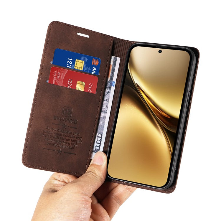 BETOPNICE 003 For vivo X200 Pro 5G Wallet Case Leather Phone Cover with Stand - Brown