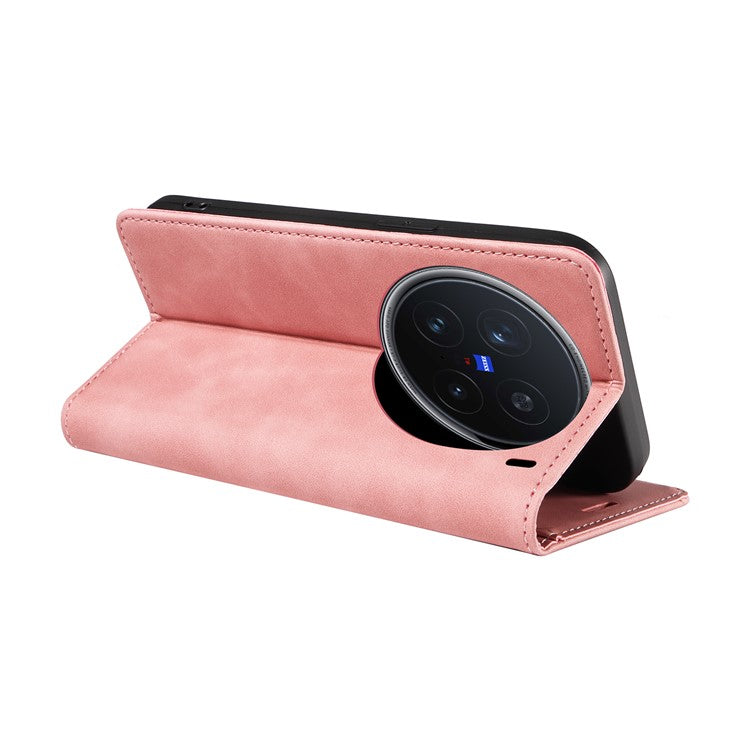 BETOPNICE 003 For vivo X200 Pro 5G Wallet Case Leather Phone Cover with Stand - Pink