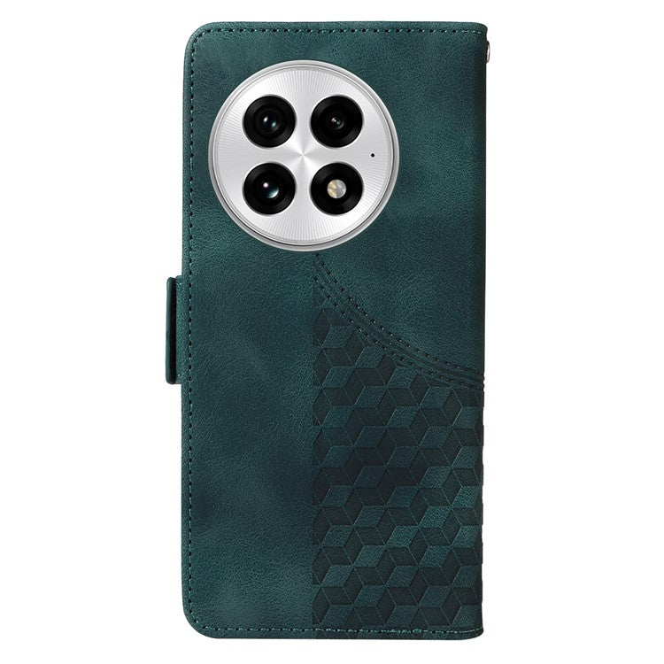 For OnePlus 13 Case PU Leather Phone Cover Rhombus Starry Imprinted - Green