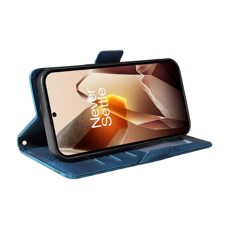 For OnePlus 13 Case PU Leather Phone Cover Rhombus Starry Imprinted - Blue