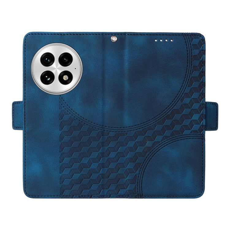 For OnePlus 13 Case PU Leather Phone Cover Rhombus Starry Imprinted - Blue