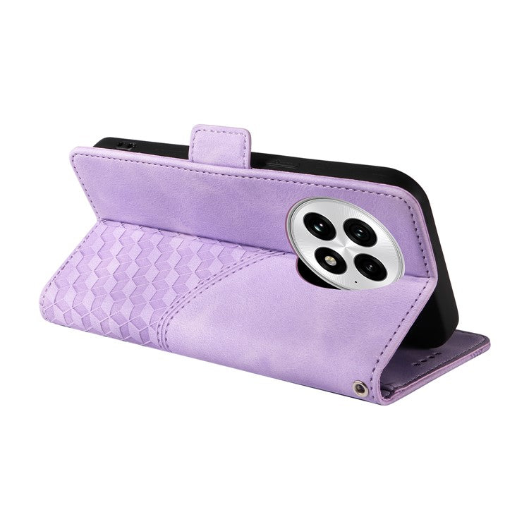 For OnePlus 13 Case PU Leather Phone Cover Rhombus Starry Imprinted - Purple
