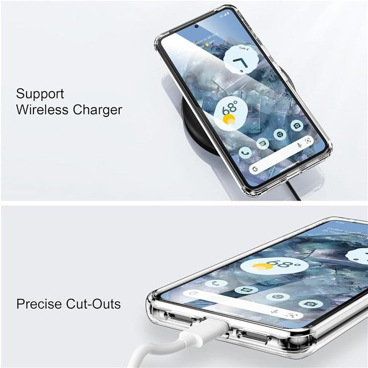 For Google Pixel 8 Pro Magnetic Case Rotary Kickstand TPU PC Clear Phone Back Cover