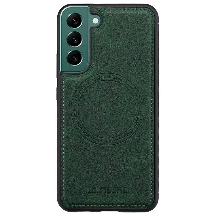 LC.IMEEKE For Samsung Galaxy S22+ 5G Magnetic Case Compatible with MagSafe Leather TPU Back Cover - Green