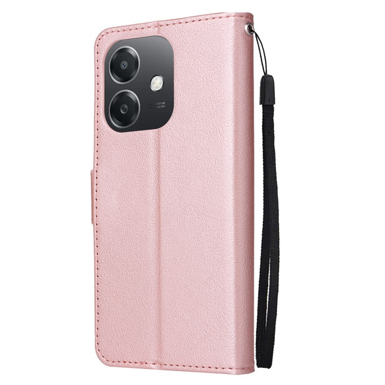 Wallet Phone Case for Oppo A3 4G / 5G / A3x 4G / 5G (India) / A60 5G / A40 4G PU Leather Cover - Rose Gold