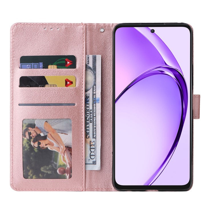 Wallet Phone Case for Oppo A80 5G / A3 Pro (India) 5G / A3 Pro (Global) 5G / K12x 5G (India) / A3x 5G (China) PU Leather Phone Cover - Rose Gold