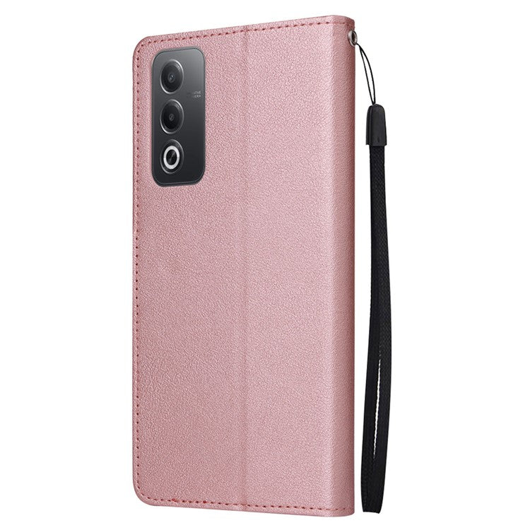 Wallet Phone Case for Oppo A80 5G / A3 Pro (India) 5G / A3 Pro (Global) 5G / K12x 5G (India) / A3x 5G (China) PU Leather Phone Cover - Rose Gold