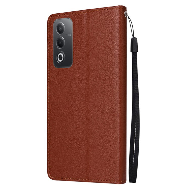 Wallet Phone Case for Oppo A80 5G / A3 Pro (India) 5G / A3 Pro (Global) 5G / K12x 5G (India) / A3x 5G (China) PU Leather Phone Cover - Brown