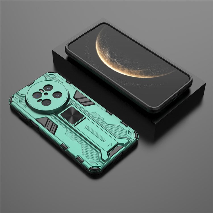 For Huawei Mate 70 Case PC + TPU Shockproof Phone Cover with Kickstand - Black - Green