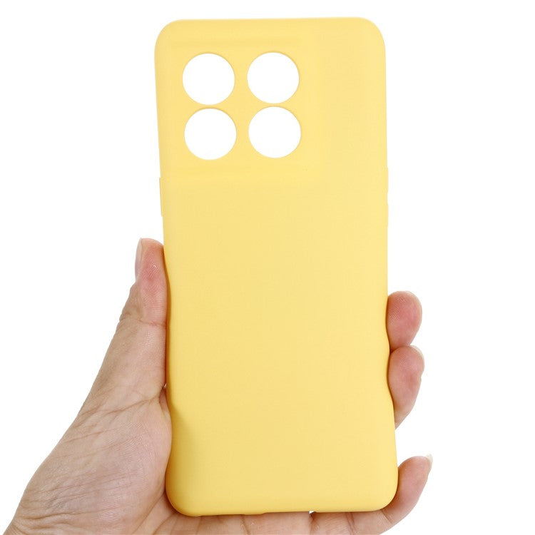 For OnePlus 10T 5G / Ace Pro 5G Liquid Silicone Shockproof Protective Phone Case Soft Fiber Lining Anti-Scratch Cover with Strap - Yellow