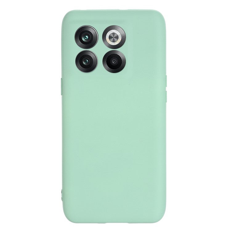 For OnePlus 10T 5G / Ace Pro 5G Liquid Silicone Shockproof Protective Phone Case Soft Fiber Lining Anti-Scratch Cover with Strap - Green