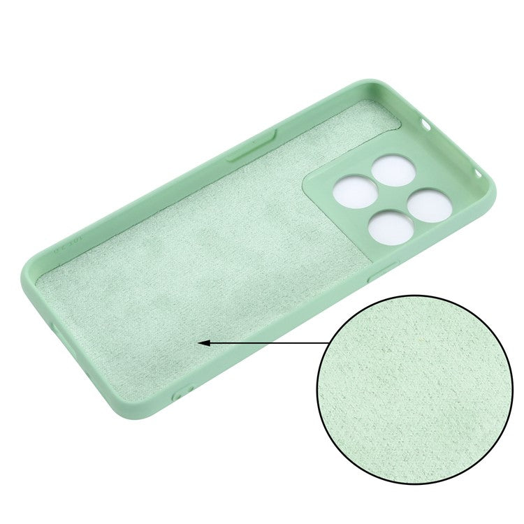For OnePlus 10T 5G / Ace Pro 5G Liquid Silicone Shockproof Protective Phone Case Soft Fiber Lining Anti-Scratch Cover with Strap - Green