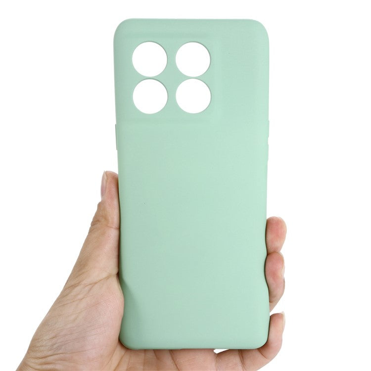 For OnePlus 10T 5G / Ace Pro 5G Liquid Silicone Shockproof Protective Phone Case Soft Fiber Lining Anti-Scratch Cover with Strap - Green