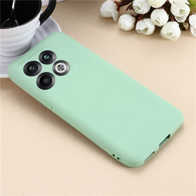 For OnePlus 10T 5G / Ace Pro 5G Liquid Silicone Shockproof Protective Phone Case Soft Fiber Lining Anti-Scratch Cover with Strap - Green