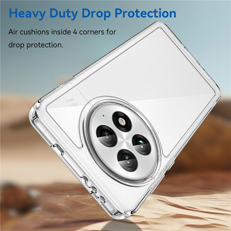 WANLONFENG MF Series for OnePlus 13 Case TPU+Acrylic Clear Phone Cover with Tempered Glass Film