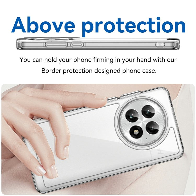 WANLONFENG MF Series for OnePlus 13 Case TPU+Acrylic Clear Phone Cover with Tempered Glass Film