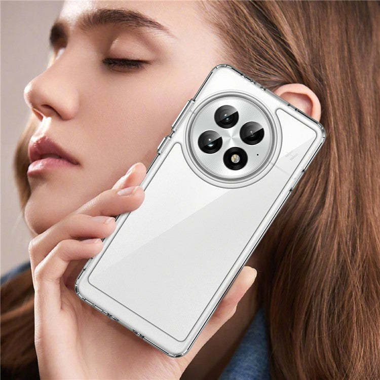 WANLONFENG MF Series for OnePlus 13 Case TPU+Acrylic Clear Phone Cover with Tempered Glass Film