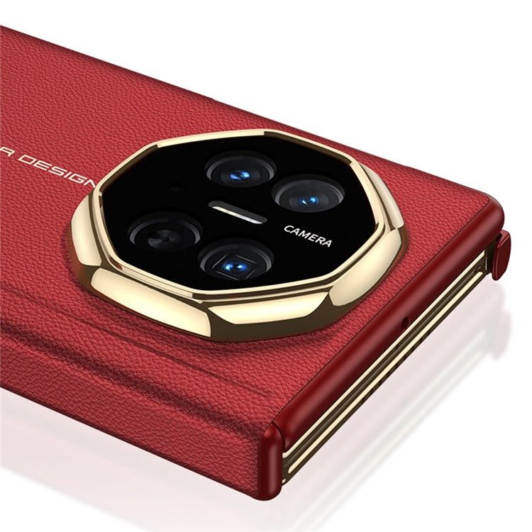 GKK For Huawei Mate XT Ultimate Case Magnetic Folding Full Protection PC PU Leather Slim Phone Cover - Black