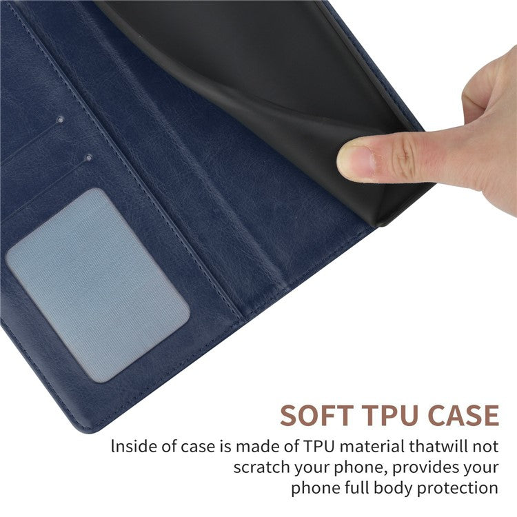 For Motorola Moto G Play (2025) 4G / G Power (2025) Case Y-Shaped Lines Imprint Leather Phone Cover - Blue