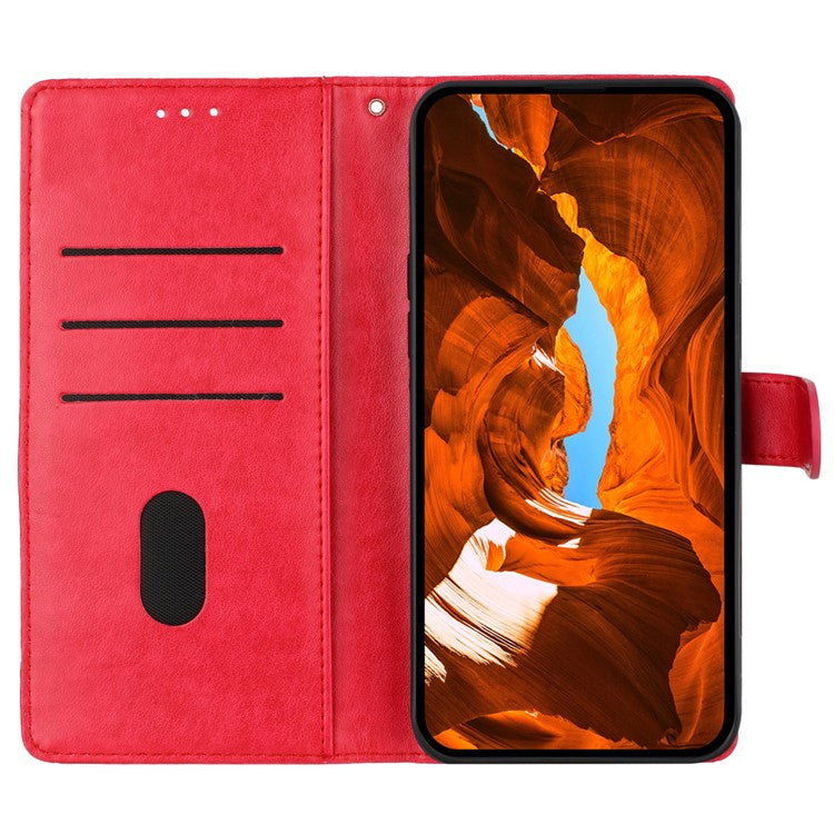 For Motorola Moto G75 5G Wallet Phone Case Butterfly Floral Imprint Leather Flip Cover - Red