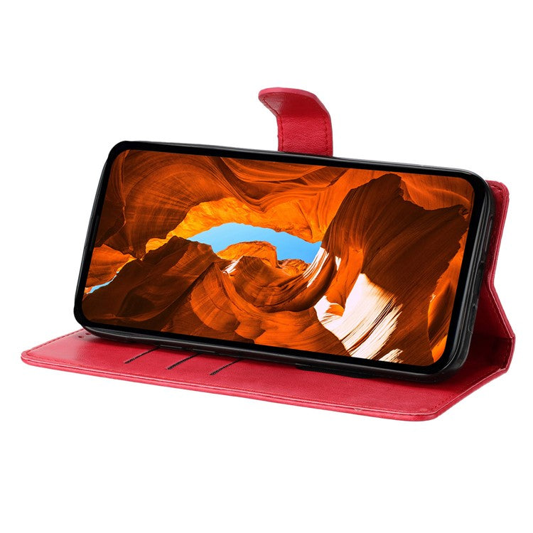 For Motorola Moto G75 5G Wallet Phone Case Butterfly Floral Imprint Leather Flip Cover - Red