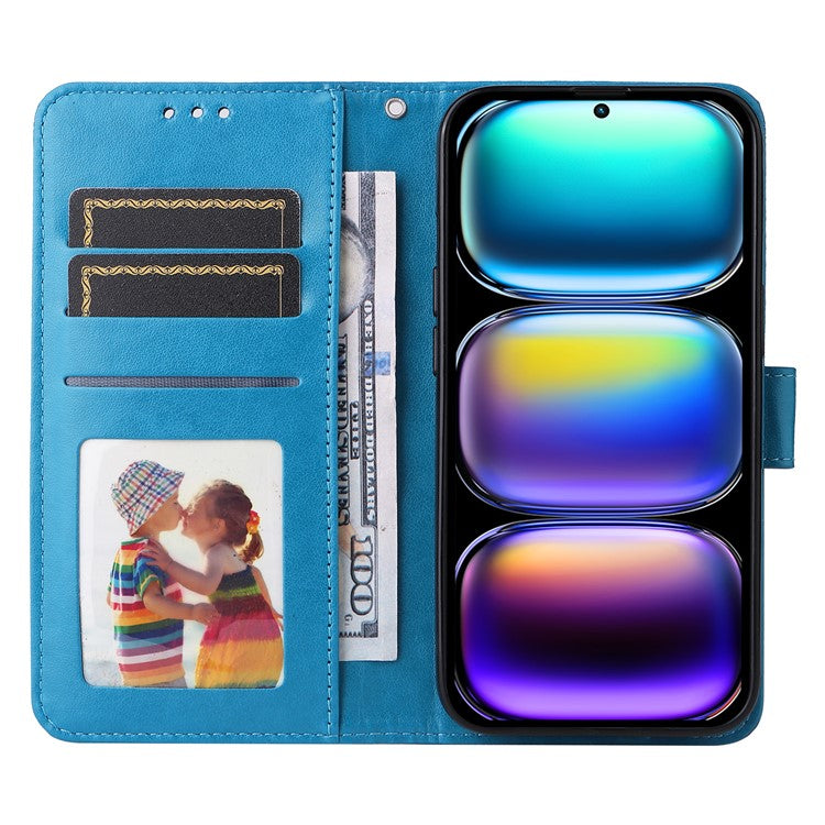 For Infinix Hot 50 Pro+ 4G Case Sunflower Imprint Leather Wallet Phone Cover - Blue