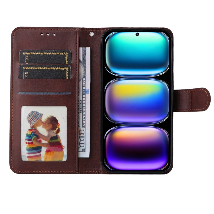 For Infinix Hot 50 Pro+ 4G Case Wallet PU Leather Folio Flip Phone Cover - Brown