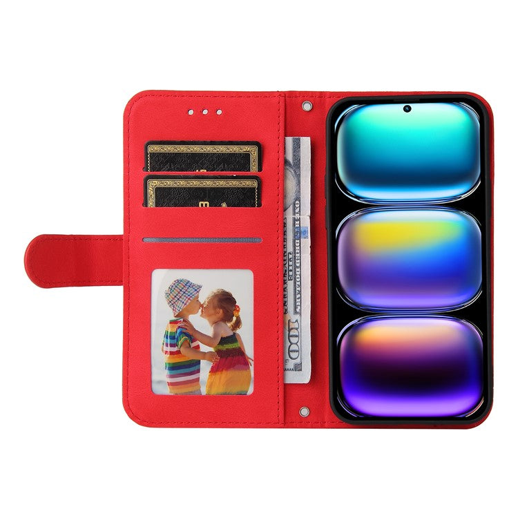 For Infinix Hot 50 Pro+ 4G Wallet Case Skin Touch Leather Phone Cover Tree Pattern Hardware - Red