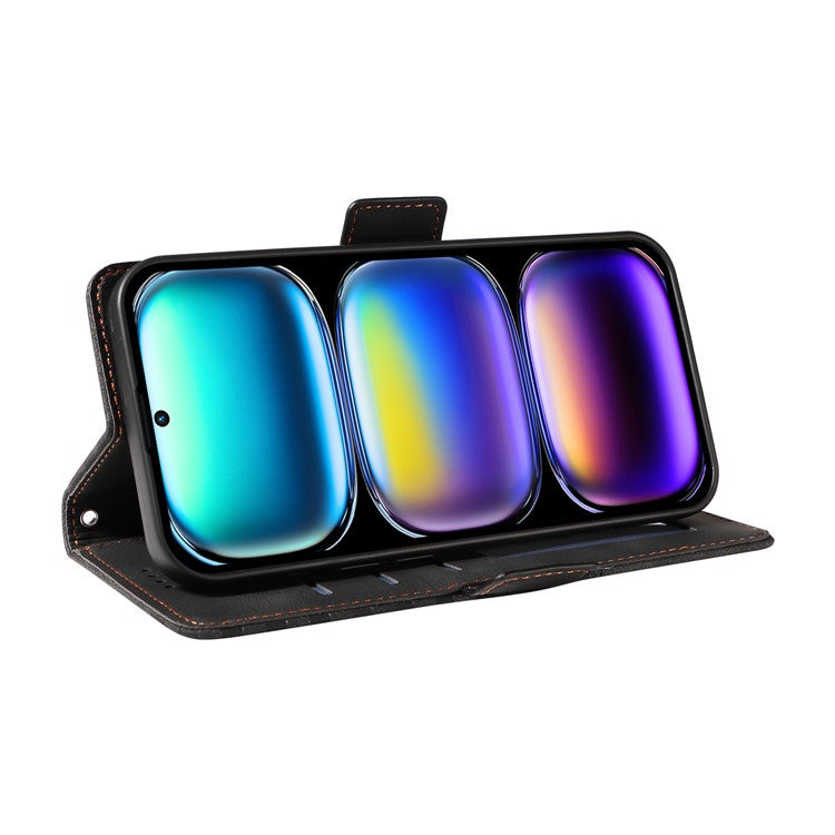 For Infinix Hot 50 Pro+ 4G Case PU Leather Phone Cover Rhombus Starry Imprinted - Black