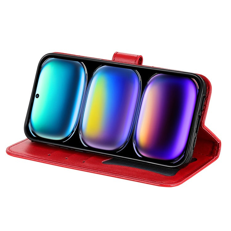 For Infinix Hot 50 Pro+ 4G Case PU Leather Wallet Floral Phone Cover Stand View - Red