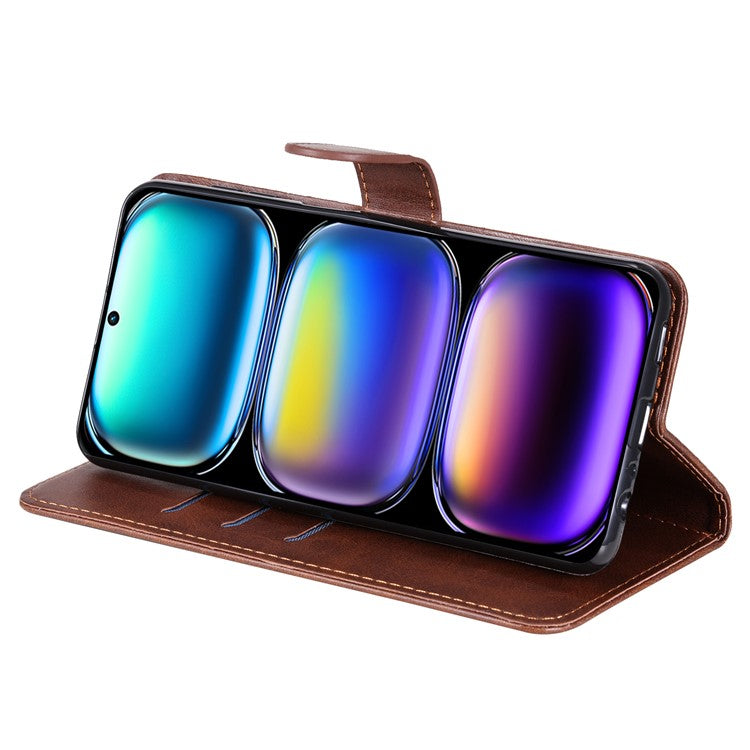 For Infinix Hot 50 Pro+ 4G Case Zipper Wallet Calf Texture PU Leather Phone Cover - Brown