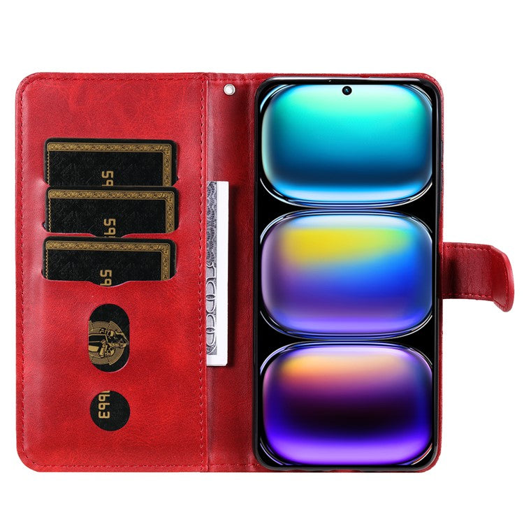 For Infinix Hot 50 Pro+ 4G Case Zipper Wallet Calf Texture PU Leather Phone Cover - Red