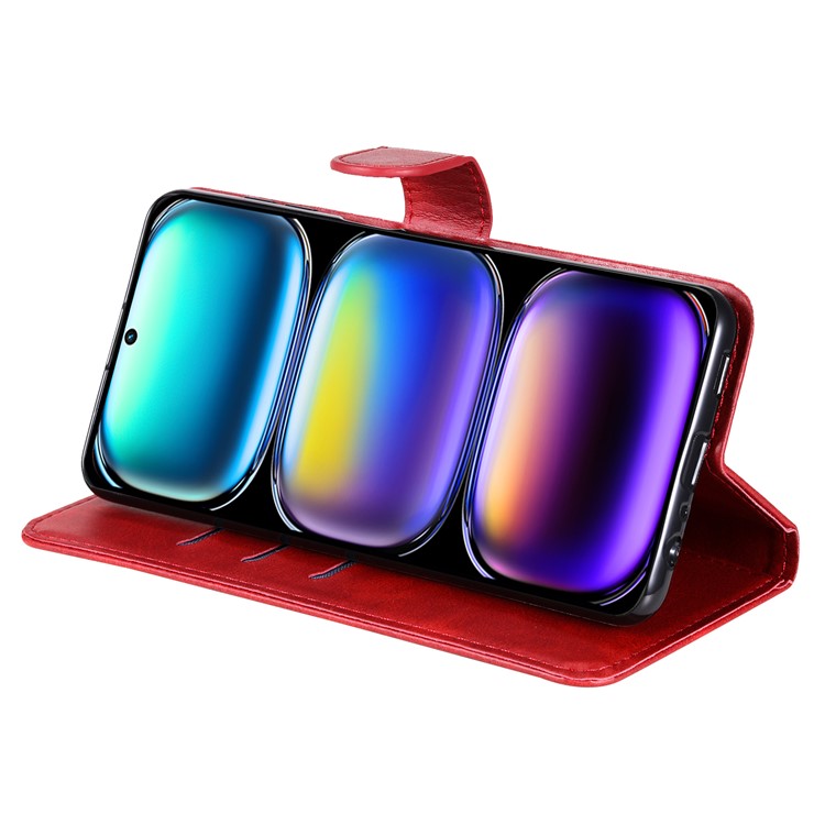 For Infinix Hot 50 Pro+ 4G Case Zipper Wallet Calf Texture PU Leather Phone Cover - Red