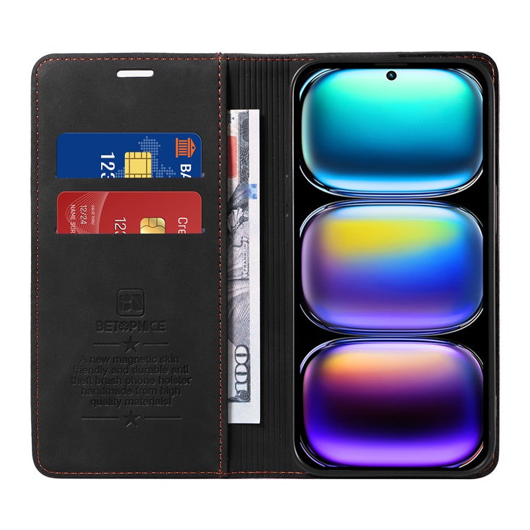 BETOPNICE 003 For Infinix Hot 50 Pro+ 4G Wallet Case Leather Phone Cover with Stand - Black