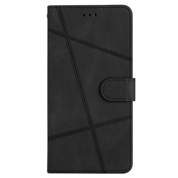 For Motorola Moto G75 5G Case Crazy Horse Texture PU Leather Wallet Stand Phone Cover - Black