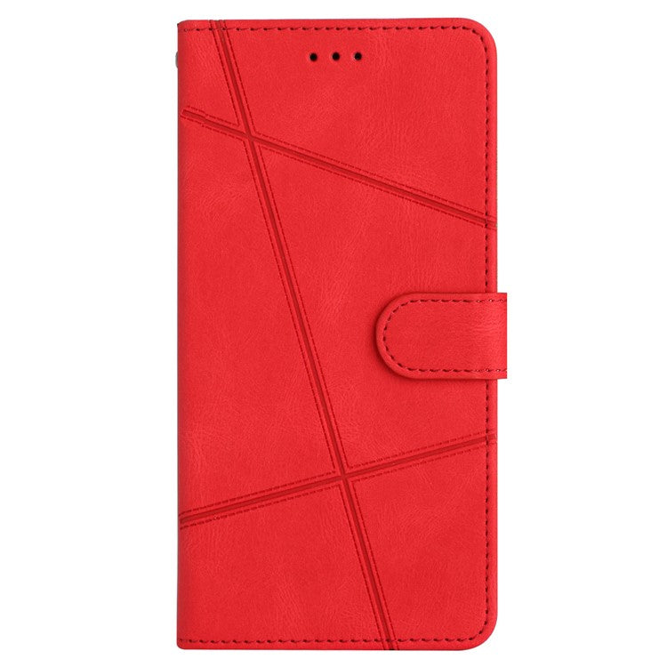 For Motorola Moto G75 5G Case Crazy Horse Texture PU Leather Wallet Stand Phone Cover - Red