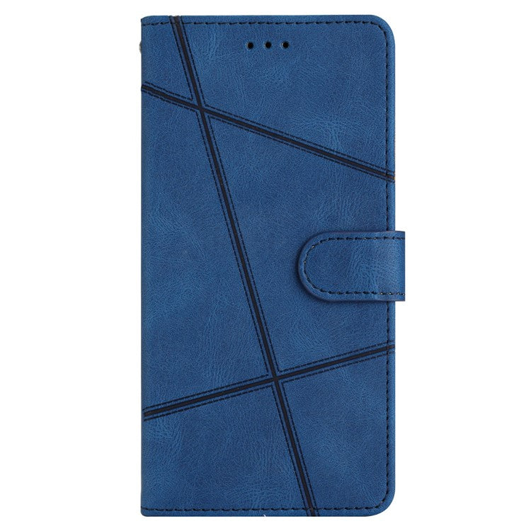 For Motorola Moto G75 5G Case Crazy Horse Texture PU Leather Wallet Stand Phone Cover - Blue