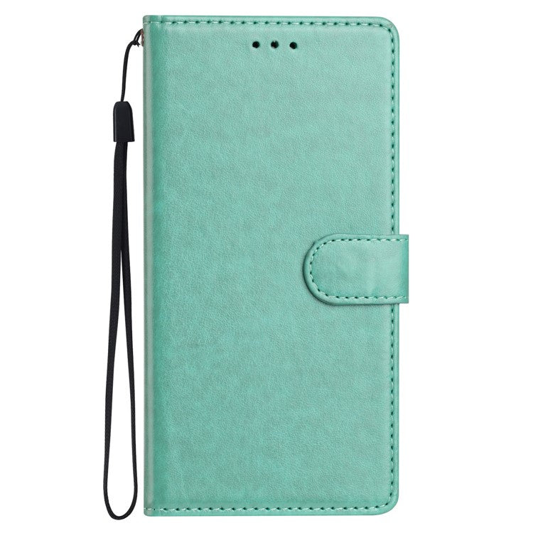 For Motorola Moto G75 5G Leather Case Wallet Stand Phone Cover with Handy Strap - Green