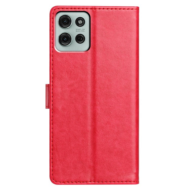 For Motorola Moto G75 5G Leather Case Wallet Stand Phone Cover with Handy Strap - Rose